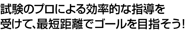 試験のプロによる効率的な指導を受けて、最短距離でゴールを目指そう！